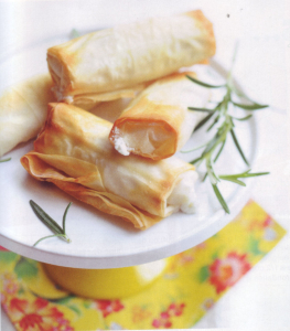 Cigares au chèvre, miel et romarin